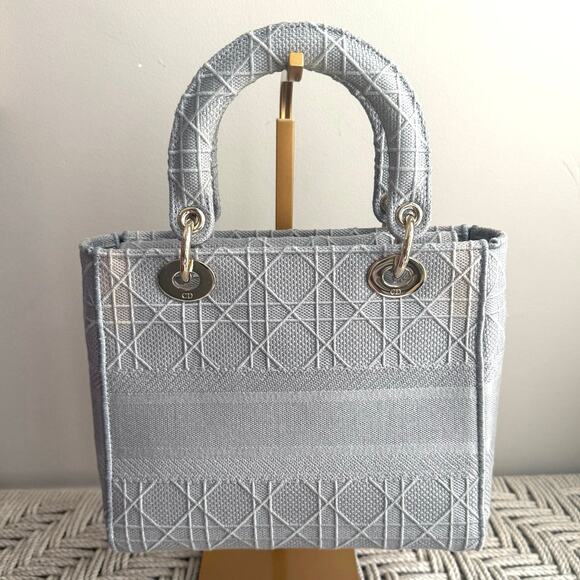 Christian Dior Lady D-Lite Bag Cannage Embroidered Canvas Medium - Picture 2 of 10
